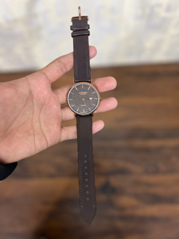 Citizen Slim Fit Leather Strap Ultra- Thin Watch Stainless Steel Buckle – Made in Japan – High Precision Timepiece