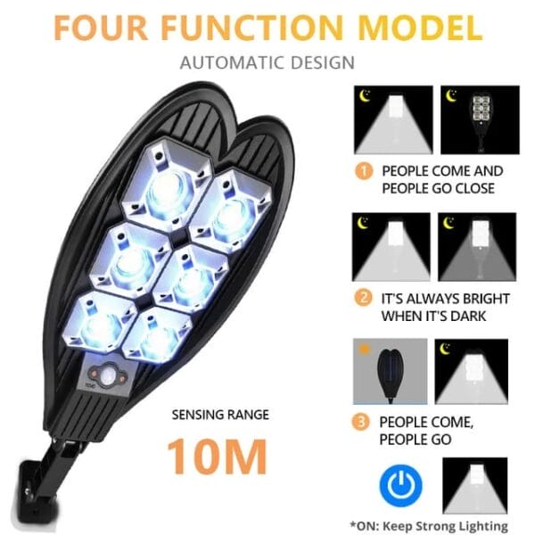 200W Waterproof Built in Battery for Garden, Street, Deck, Yard, Garage Solar Light